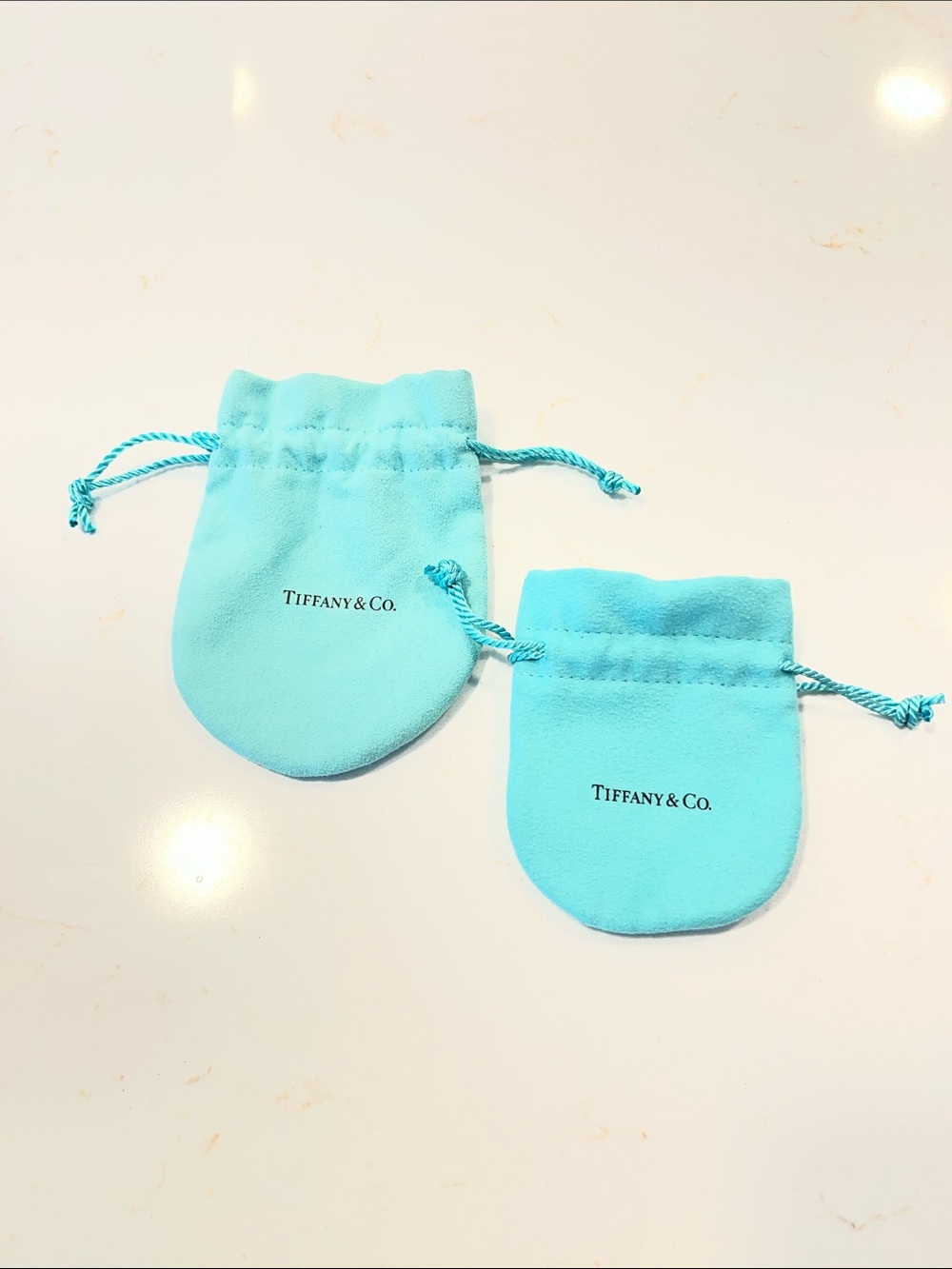 Tiffany & Co. Signature Blue Drawstring Pouches